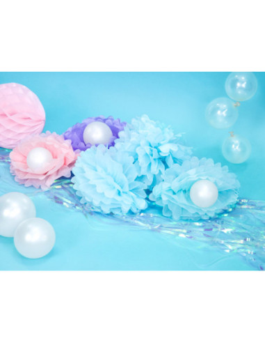 Pompon bibułowy, błękit, 25cm