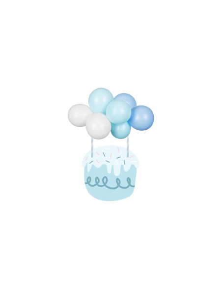 Balonowy topper na tort, niebieski,  29 cm