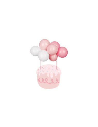 Balonowy topper na tort, różowy,  29 cm