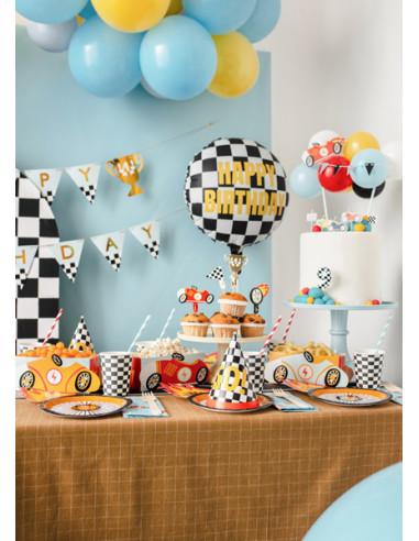 Dekoracje do muffinek Autka, 12 cm, mix (1 op. / 4 szt.)