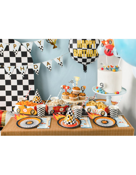 Dekoracje do muffinek Autka, 12 cm, mix (1 op. / 4 szt.)