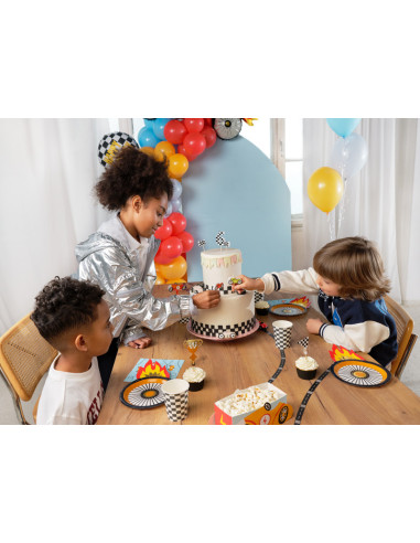 Dekoracje do muffinek Autka, 12 cm, mix (1 op. / 4 szt.)
