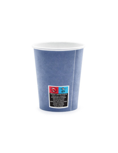 Kubeczki Happy B'day!, granatowy, 220ml (1 op. / 6 szt.)