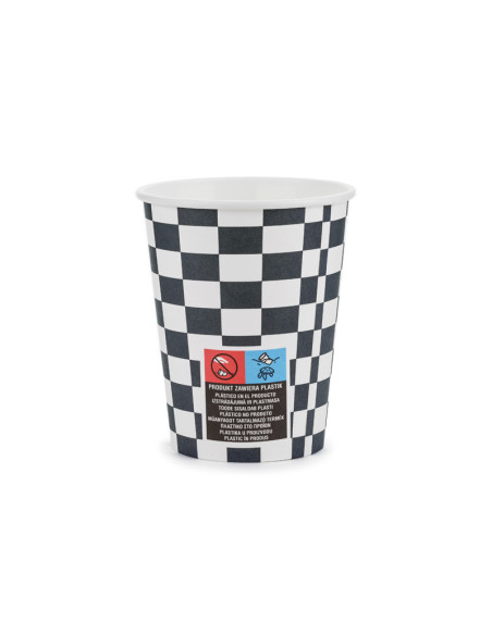 Kubeczki Szachownica, 220 ml, mix (1 op. / 6 szt.)