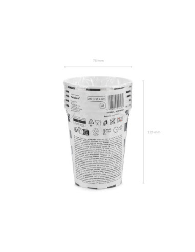 Kubeczki Szachownica, 220 ml, mix (1 op. / 6 szt.)