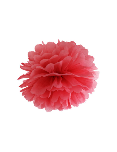 Pompon bibułowy, czerwony, 25cm