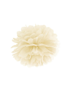 Pompon bibułowy, kremowy, 25cm