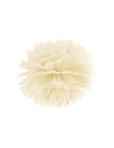 Pompon bibułowy, kremowy, 25cm