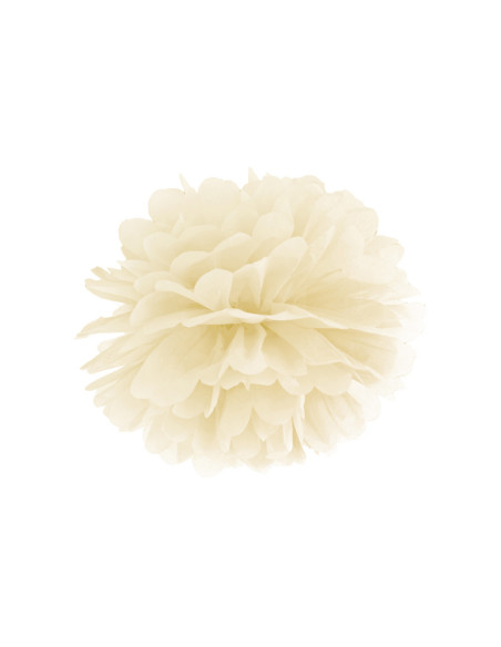 Pompon bibułowy, kremowy, 25cm
