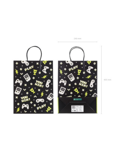 Torebka na prezenty Gamepady, 10x24x32 cm, mix