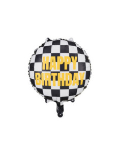 Balon foliowy Szachownica Happy Birthday, 45 cm, mix