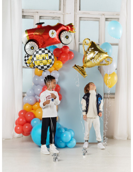 Balon foliowy Szachownica Happy Birthday, 45 cm, mix