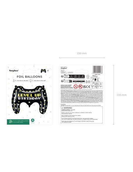 Balon foliowy Gamepad, 72x52 cm, mix