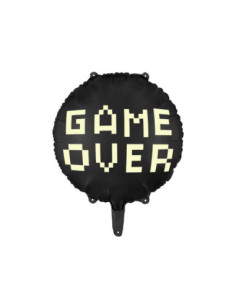 Balon foliowy Game over, 45 cm, czarny