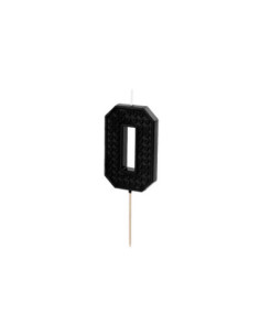 Świeczka urodzinowa Cyferka 0, 6 cm, czarny