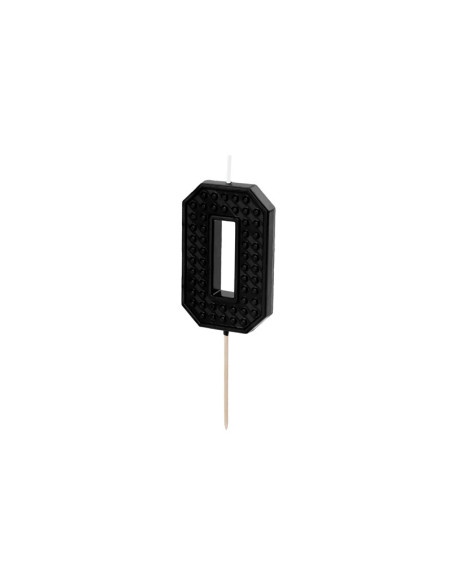 Świeczka urodzinowa Cyferka 0, 6 cm, czarny