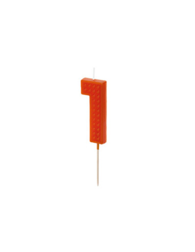 Świeczka urodzinowa Cyferka 1, 6 cm, czerwony