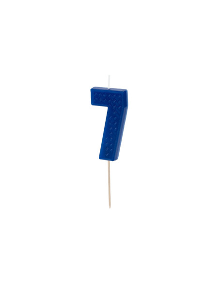 Świeczka urodzinowa Cyferka 7, 6 cm, niebieski