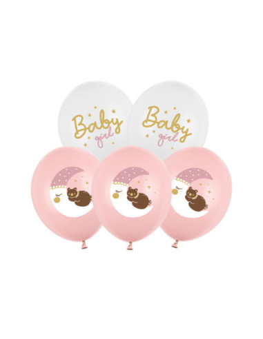 Balony 30 cm, Baby girl, mix (1 op. / 6 szt.)