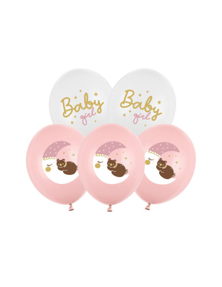 Balony 30 cm, Baby girl, mix (1 op. / 6 szt.)