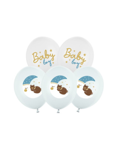 Balony 30 cm, Baby boy, mix (1 op. / 6 szt.)