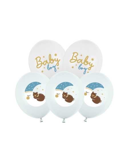 Balony 30 cm, Baby boy, mix (1 op. / 6 szt.)