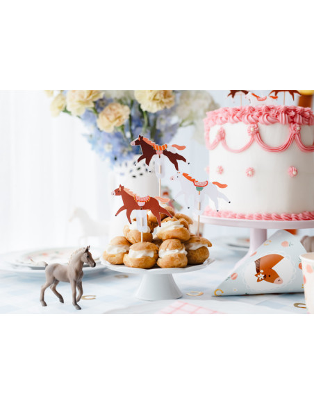Dekoracje do muffinek - Konie, 13 cm, mix (1 op. / 6 szt.)