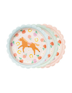 Talerzyki Konie, 18 cm, mix (1 op. / 6 szt.)