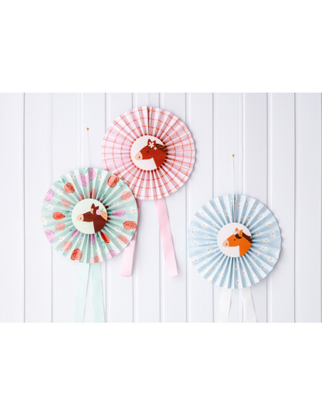 Rozety dekoracyjne Konie, mix, 35 cm (1 op. / 3 szt.)