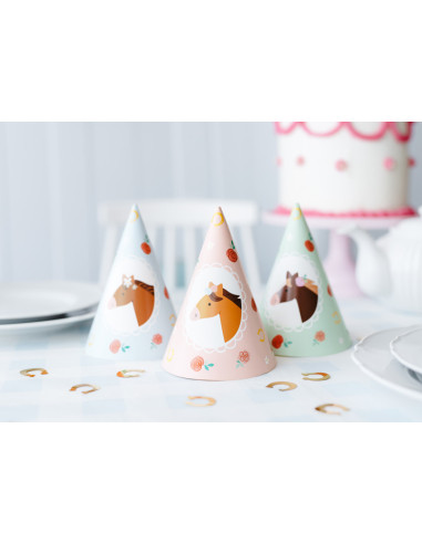 Czapeczki Konie, 16 cm, mix. (1 op. / 6 szt.)