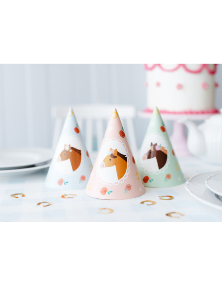 Czapeczki Konie, 16 cm, mix. (1 op. / 6 szt.)