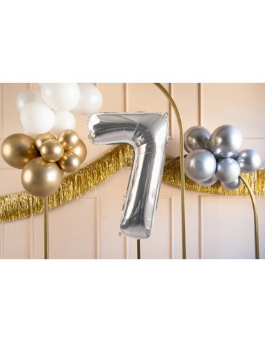 Balon foliowy Cyfra ''7'', 72cm, srebrny