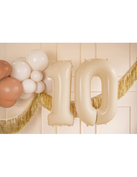 Balon foliowy Cyfra ''0'', 72cm, beż