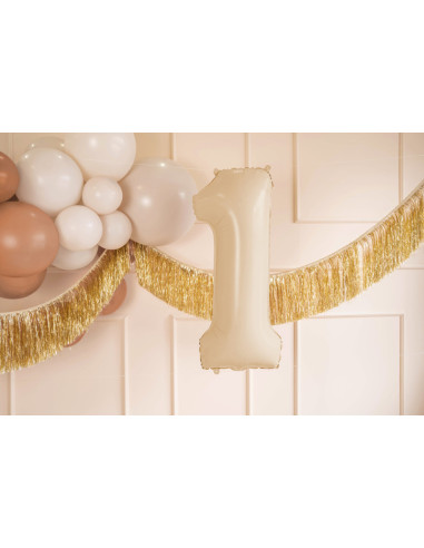 Balon foliowy Cyfra ''1'', 72cm, beż