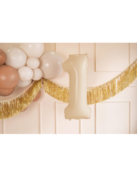 Balon foliowy Cyfra ''1'', 72cm, beż