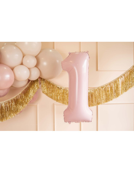 Balon foliowy Cyfra ''1'', 72cm, jasny różowy