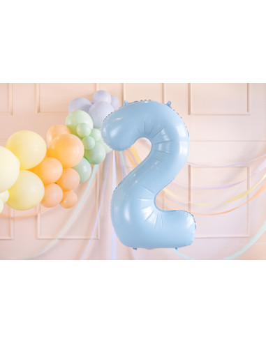 Balon foliowy Cyfra ''2'', 72cm, jasny niebieski