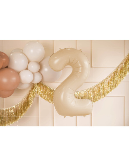 Balon foliowy Cyfra ''2'', 72cm, beż