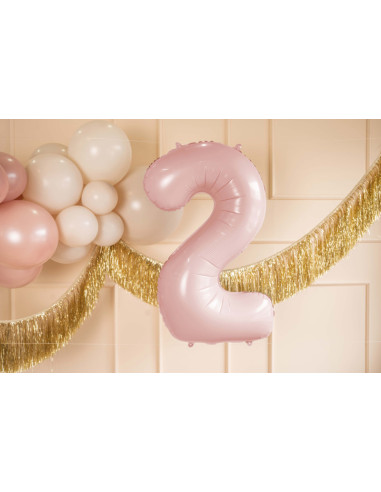 Balon foliowy Cyfra ''2'', 72cm, jasny różowy