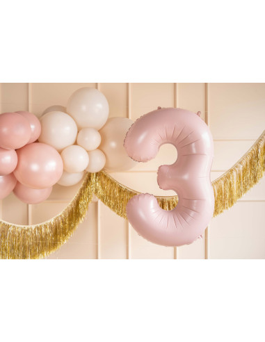 Balon foliowy Cyfra ''3'', 72cm, jasny różowy