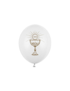 Balony 30cm, IHS, Pastel Pure White (1 op. / 6 szt.)