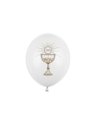 Balony 30cm, IHS, Pastel Pure White (1 op. / 6 szt.)