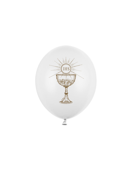 Balony 30cm, IHS, Pastel Pure White (1 op. / 6 szt.)