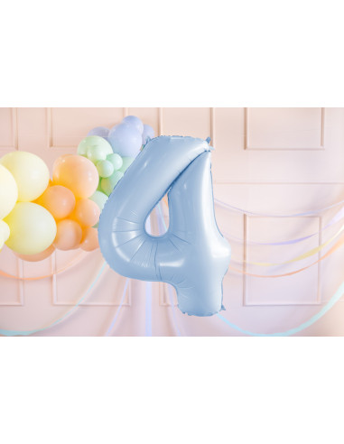 Balon foliowy Cyfra ''4'', 72cm, jasny niebieski