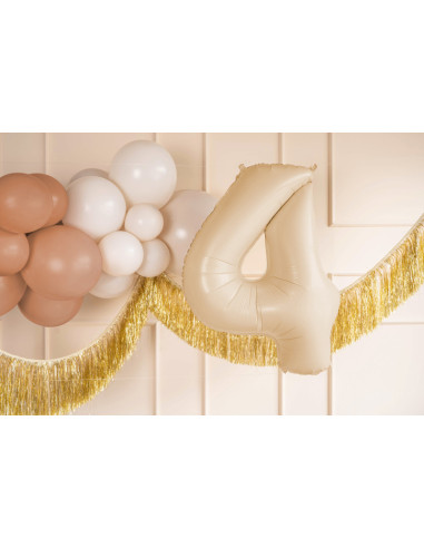 Balon foliowy Cyfra ''4'', 72cm, beż