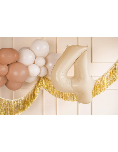 Balon foliowy Cyfra ''4'', 72cm, beż