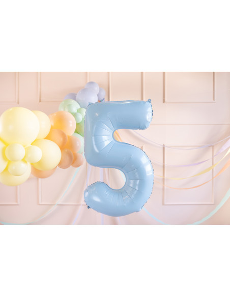 Balon foliowy Cyfra ''5'', 72cm, jasny niebieski