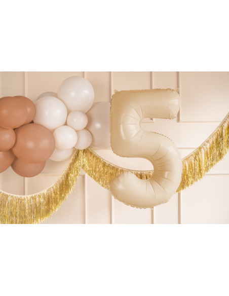 Balon foliowy Cyfra ''5'', 72cm, beż