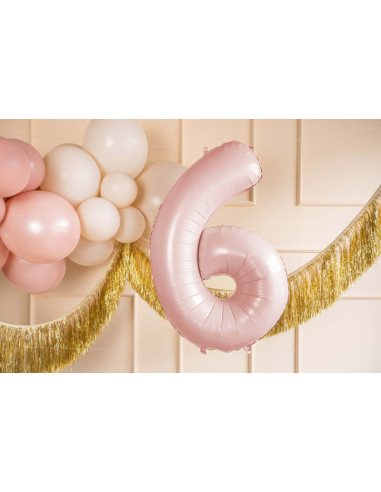 Balon foliowy Cyfra ''6'', 72cm, jasny różowy