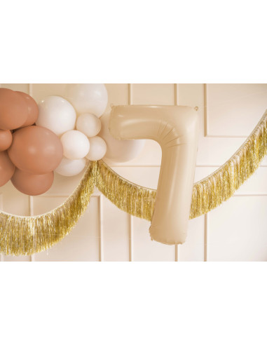 Balon foliowy Cyfra ''7'', 72cm, beż